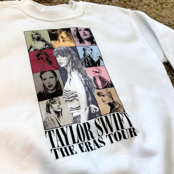 Taylor Swift White Eras Tour Crewneck Sweatshirt in YOUTH Size SMALL - NWOT New! - Picture 1 of 5